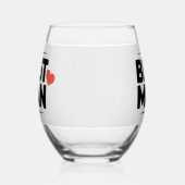 Trauzeuge Herz - Stemless Weinglas Ohne Stiel (Rechts)