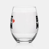 Trauzeuge Herz - Stemless Weinglas Ohne Stiel (Links)