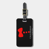 Trauzeuge hinzufügen Name Jahr Schwarzer Bug Shirt Gepäckanhänger (Vorderseite vertikal)