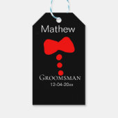 Trauzeuge hinzufügen Name Jahr Schwarzer Bug Shirt Geschenkanhänger (Rückseite)