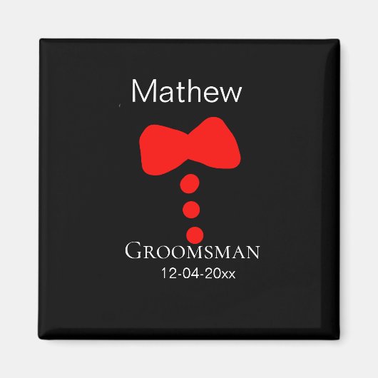 Trauzeuge hinzufügen Name Jahr Schwarzer Bug Shirt Magnet (Vorne)