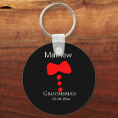 Trauzeuge hinzufügen Name Jahr Schwarzer Bug Shirt Schlüsselanhänger (Rückseite)