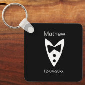 Trauzeuge hinzufügen Name Jahr Schwarzer Bug Shirt Schlüsselanhänger (Vorderseite)