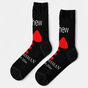 Trauzeuge hinzufügen Name Jahr Schwarzer Bug Shirt Socken