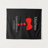 Trauzeuge hinzufügen Name Jahr Schwarzer Bug Shirt Wandteppich (Vorderseite (Horizontal))