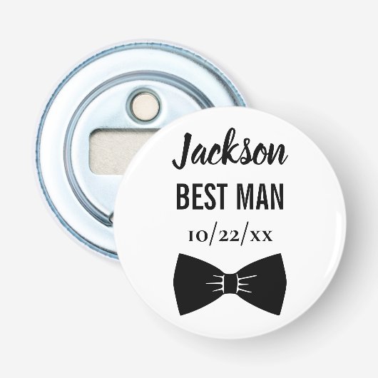 Trauzeuge Hochzeit Bachelor Party Black Bow Krawat Flaschenöffner (Vorderseite)