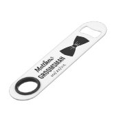 Trauzeuge Hochzeit Bachelor Party Black Bow Krawat Speed Flaschenöffner (Vorderseite Schrägansicht)