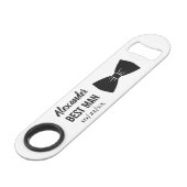 Trauzeuge Hochzeit Bachelor Party Black Bow Krawat Speed Flaschenöffner (Vorderseite Schrägansicht)