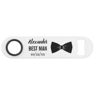 Trauzeuge Hochzeit Bachelor Party Black Bow Krawat Speed Flaschenöffner
