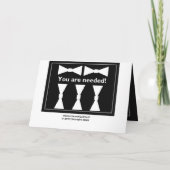 Trauzeuge Hochzeit Einladung mit Bow-Krawatte (Rückseite)