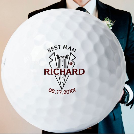 Trauzeuge Hochzeit Individuelle Name Datum Geschen Golfball