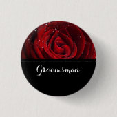 Trauzeuge Hochzeit Rote Rosen Button (Vorderseite)