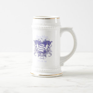 Trauzeuge Hochzeit Stein Vintage Löwen 2 Köpfe Bierglas