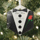 Trauzeuge Hochzeit Weihnachtsschmuck<br><div class="desc">Trauzeuge Black Tuxedo Bow Krawatte Hochzeitsfeier Dankeschön Sie Lieblings-Weihnachtsmeisterschaft Hochzeitsfeier-Ketten - um die Hintergrundfarbe zu ändern - klicken Sie auf anpassen - klicken Sie auf Bearbeiten - wählen Sie das letzte Tool im Drop-Down-Menü und wählen Sie aus einer der gezeigten Farben oder geben Sie Ihren RGB-Hex-Code für Ihre individuelle Hochzeitsfarbe...</div>