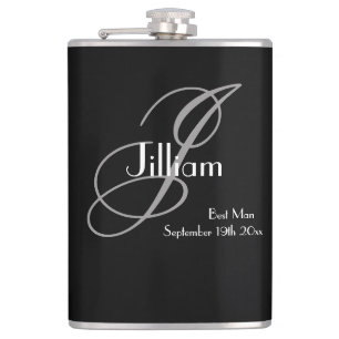 Trauzeuge Hochzeitsgeschenk Elegante Monogram Cool Flachmann