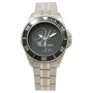 Trauzeuge Hochzeitsgeschenk Monogram Moderne Sport Armbanduhr