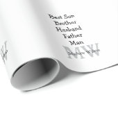 Trauzeuge in Ehemann Papa zitiert Namen hinzufügen Geschenkpapier (Rolleneckpunkt)