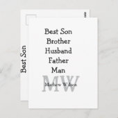 Trauzeuge in Ehemann Papa zitiert Namen hinzufügen Postkarte (Vorne/Hinten)