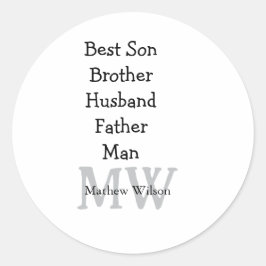 Trauzeuge in Ehemann Papa zitiert Namen hinzufügen Runder Aufkleber