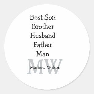 Trauzeuge in Ehemann Papa zitiert Namen hinzufügen Runder Aufkleber