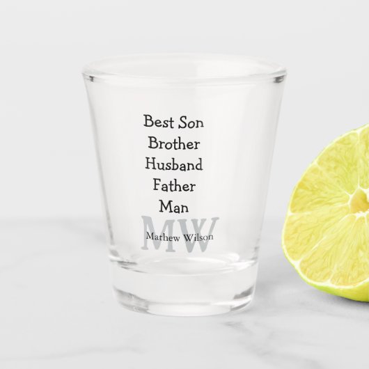 Trauzeuge in Ehemann Papa zitiert Namen hinzufügen Schnapsglas (Vorderseite)