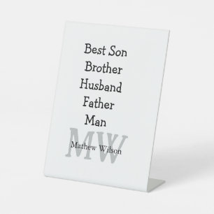 Trauzeuge in Ehemann Papa zitiert Namen hinzufügen Sockelschild