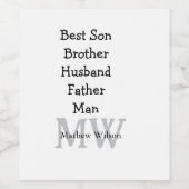 Trauzeuge in Ehemann Papa zitiert Namen hinzufügen Weinetikett (Einzelnes Label)