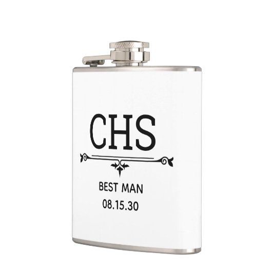 Trauzeuge-Initialen Flachmann (Links)