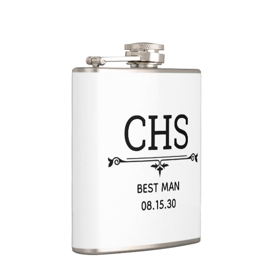 Trauzeuge-Initialen Flachmann (Rechts)