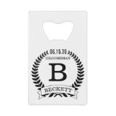 Trauzeuge-Initialen Geldbeutel Flaschenöffner (Vorderseite)