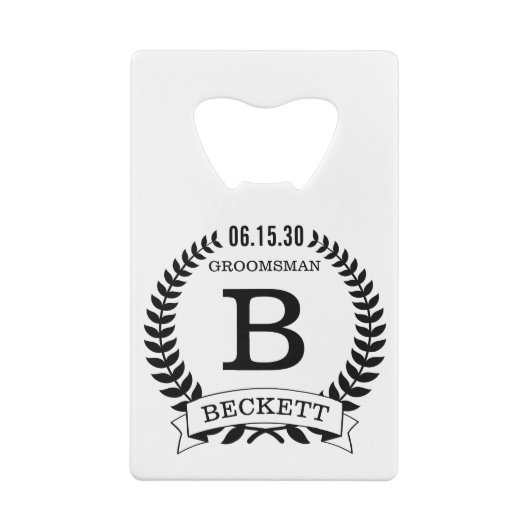 Trauzeuge-Initialen Geldbeutel Flaschenöffner (Rückseite)