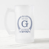 Trauzeuge-Initialen Mattglas Bierglas (Links)