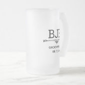 Trauzeuge-Initialen Mattglas Bierglas (VorderseiteRechts)