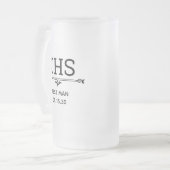 Trauzeuge-Initialen Mattglas Bierglas (Vorderseite Links)