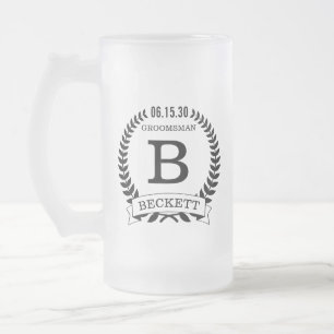 Trauzeuge-Initialen Mattglas Bierglas