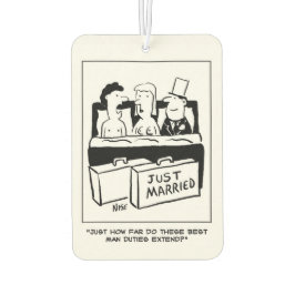 Trauzeuge ist in Bed mit Bride & Groom Autolufterfrischer