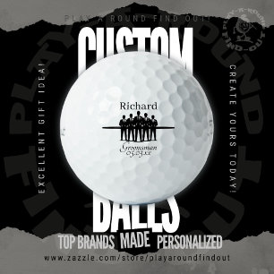 Trauzeuge Junggesellenabschied Silhouette Name Dat Golfball