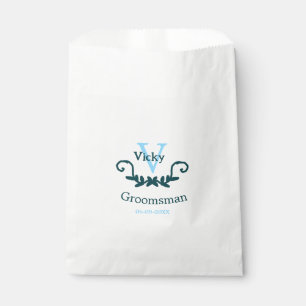 Trauzeuge Junggesellinnenabschied blau vintage kla Geschenktütchen