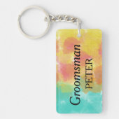 Trauzeuge Künstlerisch Wasserfarbe Schlüsselanhänger (Vorderseite)