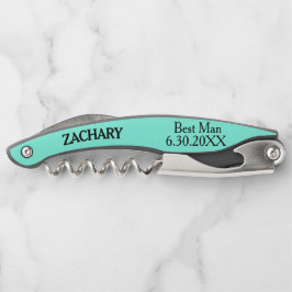 Trauzeuge Light Turquoise Hochzeitsschrauben Kellnermesser