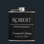 Trauzeuge Liquor Flask Gastgeschenk Hochzeit Gesch Flachmann<br><div class="desc">Diese Flasche ist der perfekte Weg,  um Ihren Trauzeugen,  Mitgliedern der Hochzeitsfeier oder anderen Gästen zu danken. Der Text ist vollständig anpassbar mit einem Ort,  um den Namen Ihres Trauzeugen,  den Titel (Trauzeuge,  Trauzeuge,  Vater der Braut,  etc.),  den Namen des Ehepaares,  und das Hochzeitsdatum.</div>