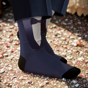 Trauzeuge Man of Honor Blue Tuxedo Wedding Socks Socken