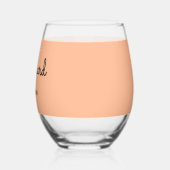 Trauzeuge Mit Monogramm, stylischer Brautpfirsich Weinglas Ohne Stiel (Links)