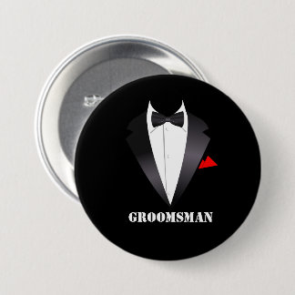 Trauzeuge mit Tuxedo-Shirt - Schaltfläche Button
