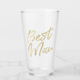 Trauzeuge Modern Gold Pinselschrift Typografie Bee Glas