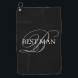 Trauzeuge Monogram Black Gray Golfhandtuch<br><div class="desc">Machen Sie Ihr eigenes mit Monogramm Golfhandtuch. Personalisieren Sie dieses Design mit Ihrem eigenen Text. Sie können dieses Design weiter anpassen,  indem Sie den Link "Weitere Anpassung" auswählen,  falls gewünscht.</div>