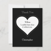 Trauzeuge Monogram + Name Classic Script Cool Dankeskarte (Rückseite)