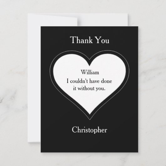 Trauzeuge Monogram + Name Classic Script Cool Dankeskarte (Rückseite)