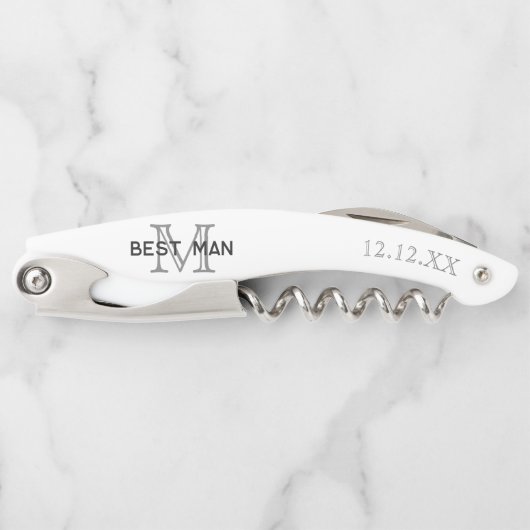 Trauzeuge Monogram Trauzeugen Gastgeschenk Hochzei Kellnermesser (Vorderseite)