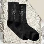 Trauzeuge Monogram Wedding Socken<br><div class="desc">Machen Sie Ihre eigenen Socken. Personalisieren Sie dieses Design mit Ihrem eigenen Text. Sie können dieses Design weiter anpassen,  indem Sie den Link "Weitere Anpassung" auswählen,  falls gewünscht.</div>